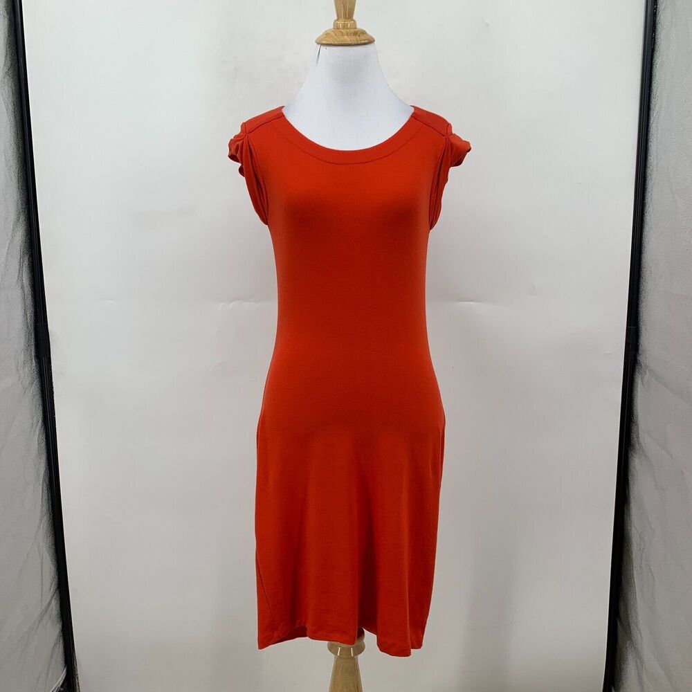 Athleta Charisma Mini Dress Womens XXS 2XS Cap Sleeve Scoop Draped Back Red - Picture 2 of 14
